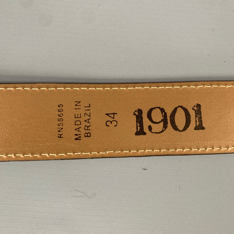 1901 Size 34 Black Brown Suede Leather Belt