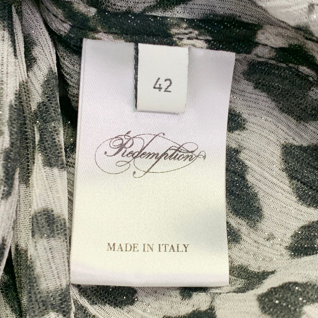 REDEMPTION Size 6 Black White Polyester Animal Print Bishop Sleeve Drop Waist Dress Sui Generis Designer Consignment REDEMPTION Size 6 Black White Polyester Animal Print Bishop Sleeve Drop Waist Dress Sui Generis Designer Consignment