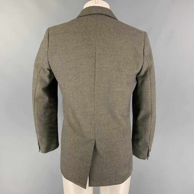 APC Taille M Manteau de sport à revers cranté en laine de coton crème gris