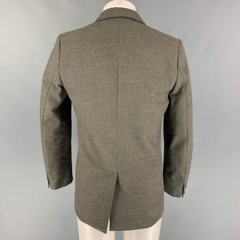 A.P.C. Size M Grey Cream Cotton Wool Notch Lapel Sport Coat