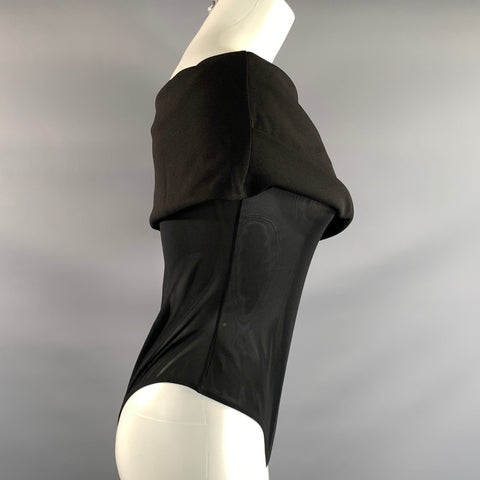 SER.O.YA Size XL Black Polyester Blend Mesh Body suit Dress Top
