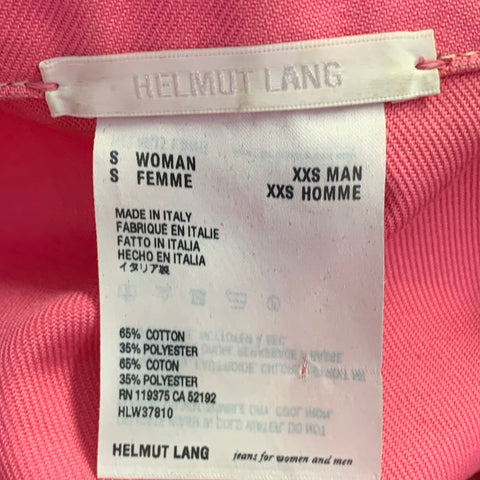 HELMUT LANG Size S Femme Trucker Pink Cotton Blend Cropped Denim Jacket