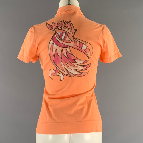 DSQUARED2 Size M Orange Cotton Polo Shirt