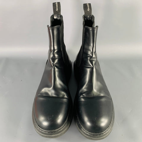 ALEXANDER MCQUEEN Size 9.5 Black Leather Platform Chelsea Boots