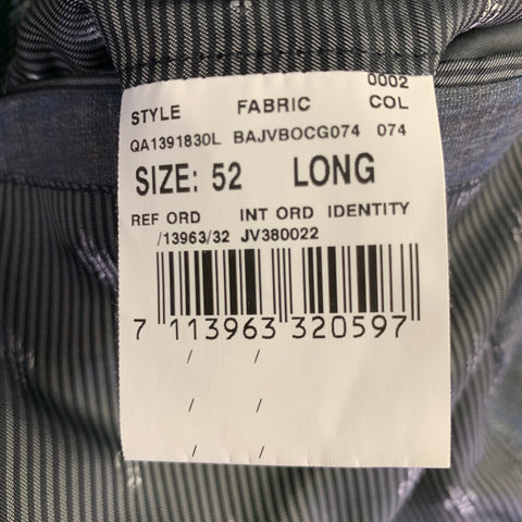 JOHN VARVATOS Size 42 Grey Blue Wool Linen Single Breasted Suit