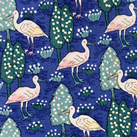 HERMES Blue Multi Color Birds Silk Tie