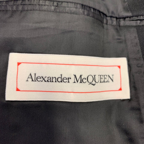 ALEXANDER MCQUEEN Size 42 Black Silver Green Beaded Embellishment Wool Sport Coat