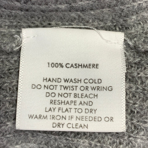 WHITE+WARREN Size M Grey Cashmere Mock Neck Rib Knit Pullover