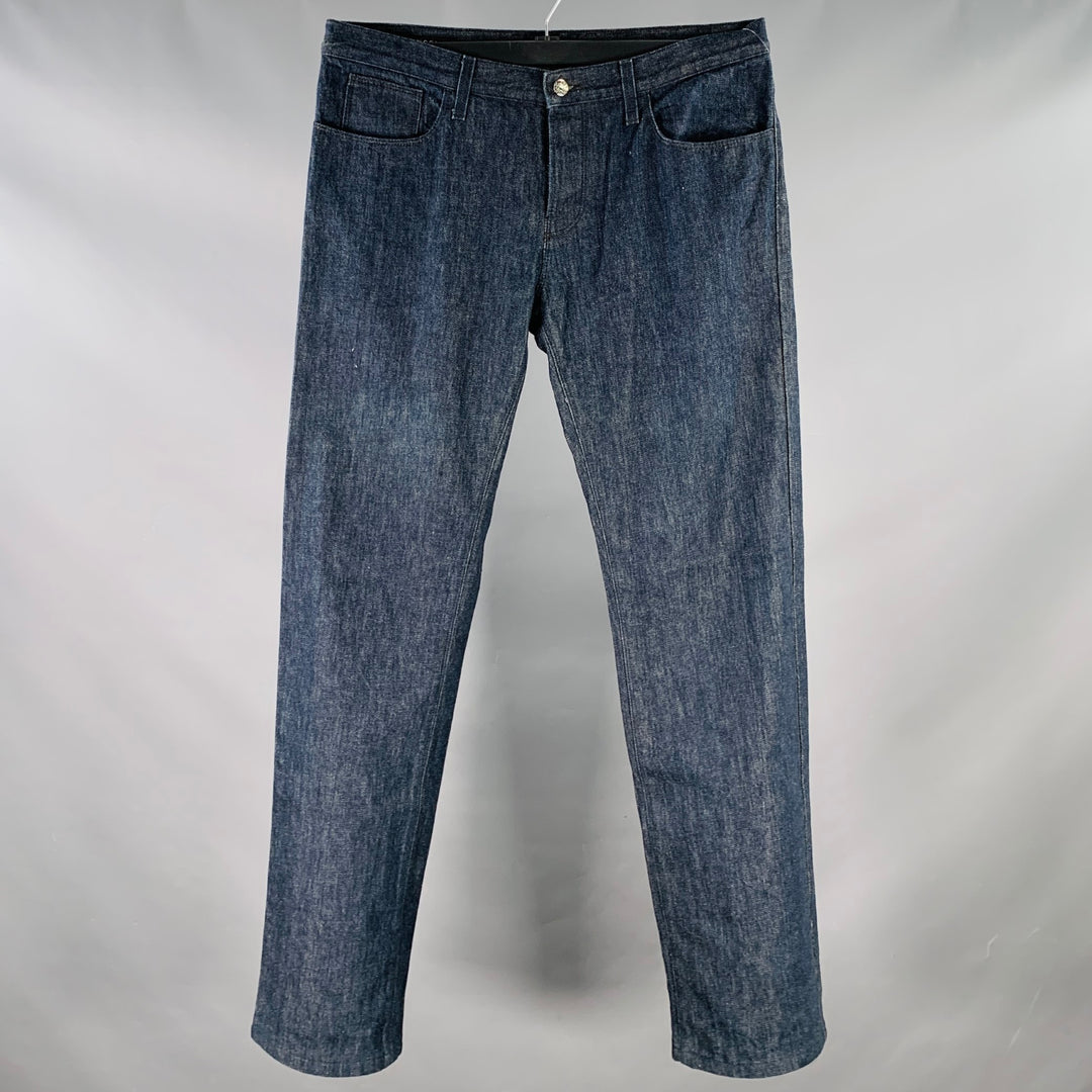 GUCCI Size 34 Indigo Cotton Straight Five Pockets Button Fly Jeans