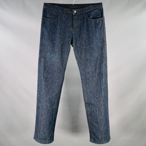 GUCCI Size 34 Indigo Cotton Straight Five Pockets Button Fly Jeans