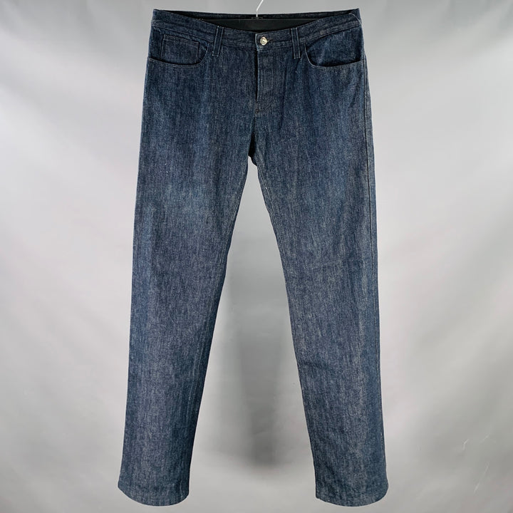 GUCCI Size 34 Indigo Cotton Straight Five Pockets Button Fly Jeans