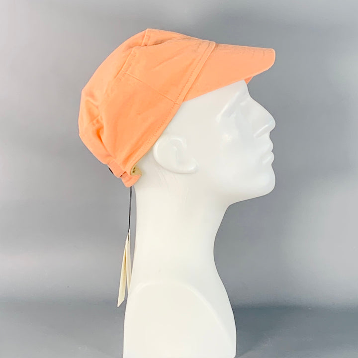 DRIES VAN NOTEN Size M Orange Taupe Cotton Twill Baseball Cap Hat