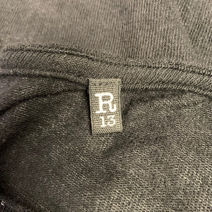 R13 SS18 Size XS Sid Zombie Lukas Black Red Print Cotton Blend Print T-shirt