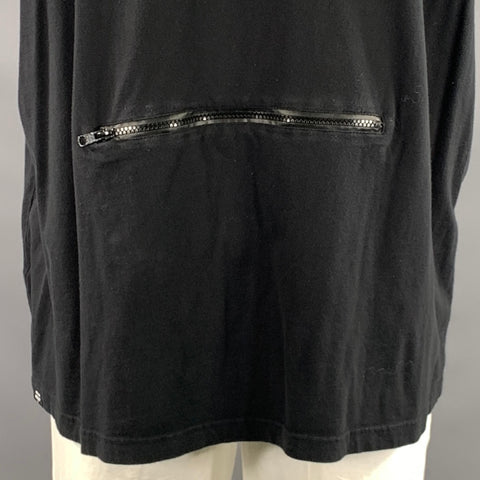 CONVERSE Size XL Black Solid Cotton Oversized T shirt