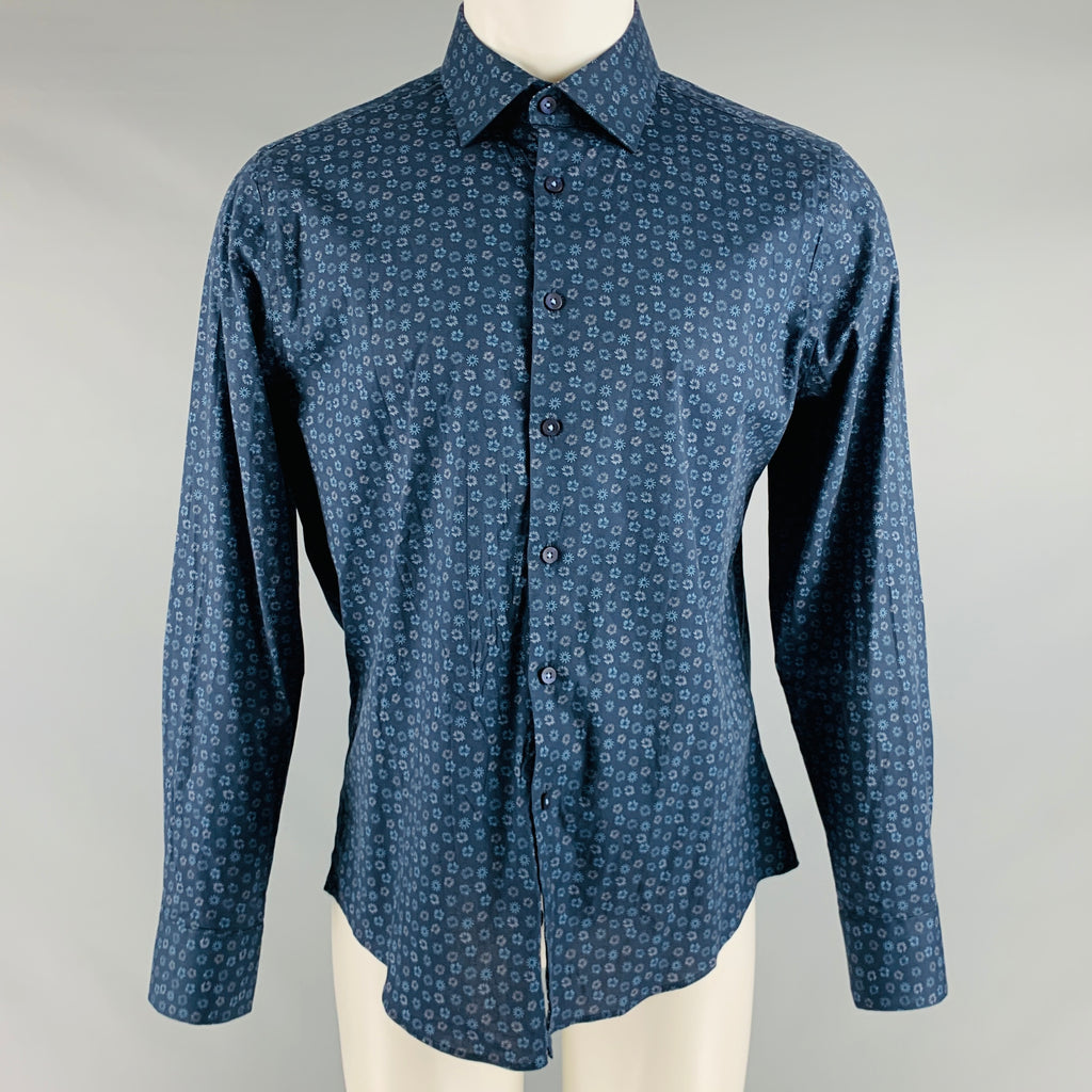 Stachio S/S Shirt Floral Jacquard - Allure Blue