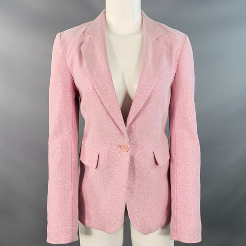 SIES MARJAN Size 6 Metallic Pink Polyester Blend Single Button Jacket Blazer