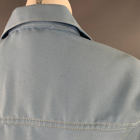 HELMUT LANG Size M Femme Trucker Soda Blue Cotton Blend Cropped Denim Jacket