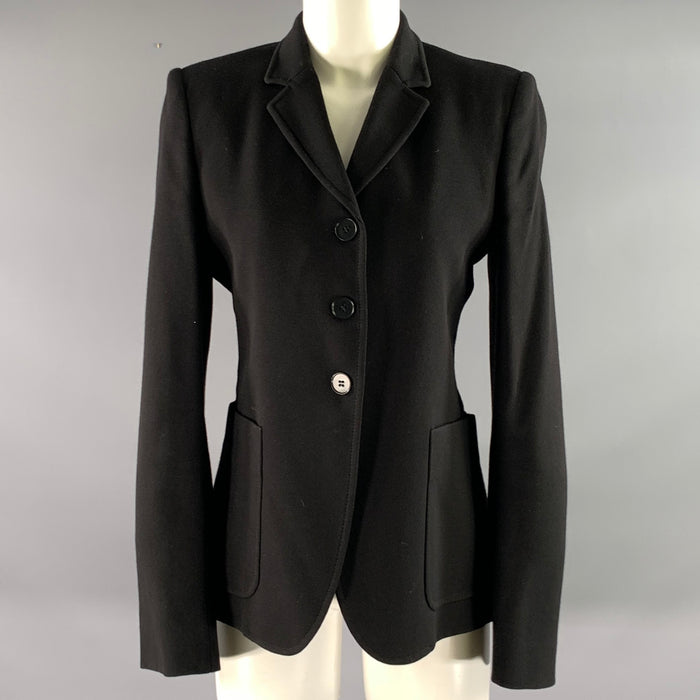 STELLA McCARTNEY Size S Black Wool Blend Notch Lapel Jacket