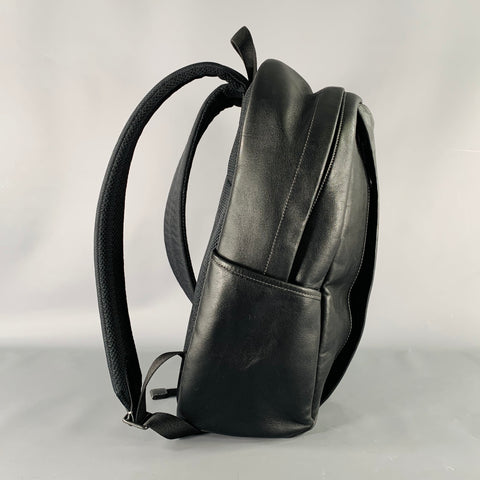 COACH Black Grey Monogram Leather Backpack Bag