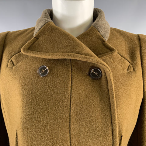 CARVEN Size 4 Brown Wool Blend Asymmetrical Jacket
