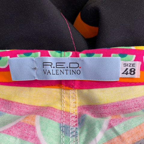 RED VALENTINO Size 12 Multi Color Cotton Print Drawstring Casual Pants
