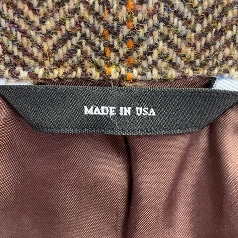 O'CONNELL'S Size 42 Long Brown Beige Herringbone Wool Sport Coat
