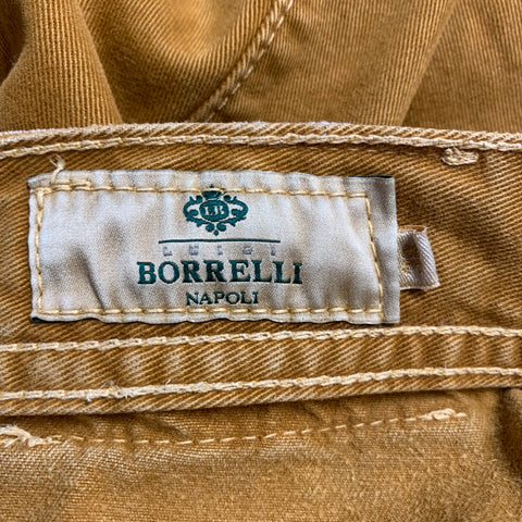 LUIGI BORRELLI Size 34 Tan Cotton Jean Cut Casual Pants