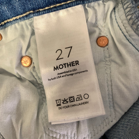 MOTHER Size 27 Blue Cotton Blend Straight leg Jeans