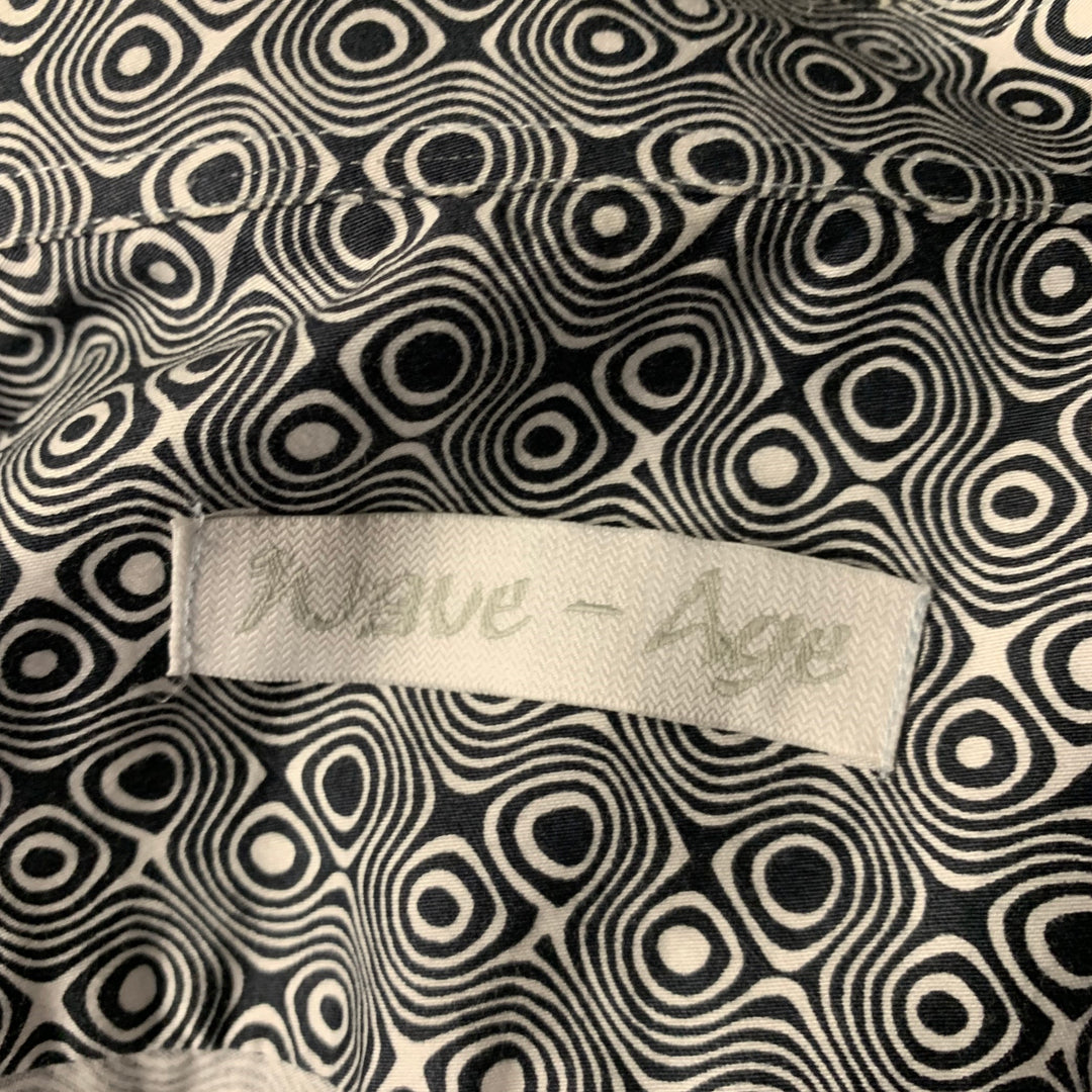 Consign Wave WAVE AGE Size L Black White Geometric Button Up Long Sleeve Shirt – Sui ...