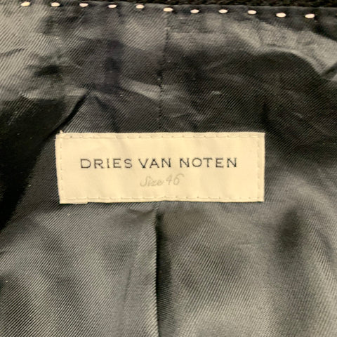 DRIES VAN NOTEN Size 36 Black Twill Double Breasted Jacket