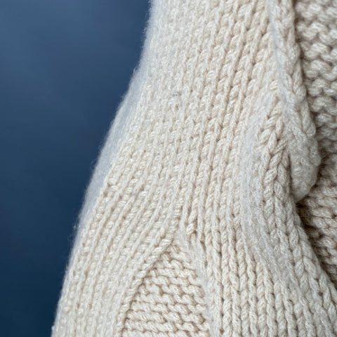 TSE Size L Beige Cashmere Cable Knit Sleeveless Mock Neck Sweater