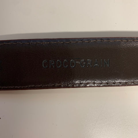 NO BRAND Brown Cognac Alligator Leather Belt