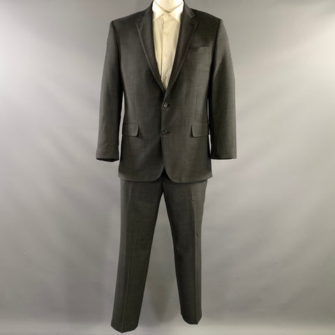 BROOKS BROTHERS Chest Size 42 Regular Grey Black Nailhead Wool Notch Lapel Suit
