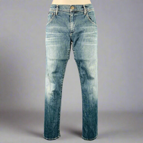 GOLDSIGN Size 27 Blue Cotton Blend Distressed Jeans