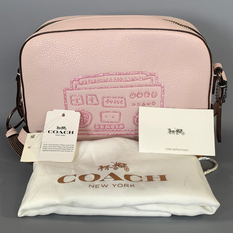 COACH Pink Dust Pink Pebble Grain Leather Shoulder Bag