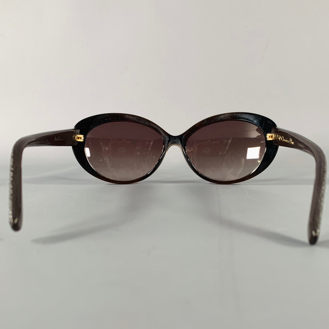 CHRISTIAN DIOR Brown Beige Tortoiseshell Acetate Sunglasses