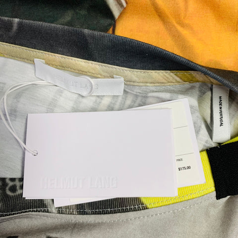 HELMUT LANG Size L Yellow Multi Color Taxi Cab Print Cotton Crew Neck T-shirt
