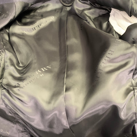 BURBERRY PRORSUM Size 42 Black Charcoal Stripe Virgin Wool Suit