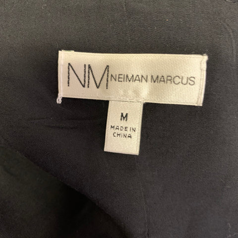 NEIMAN MARCUS Size M Black Polyethylene Blend Sequined Snaps Jacket
