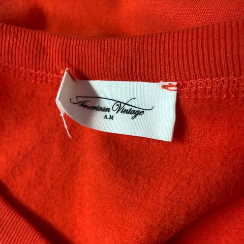 AMERICAN VINTAGE Size L Red Solid Cotton Oversized T shirt
