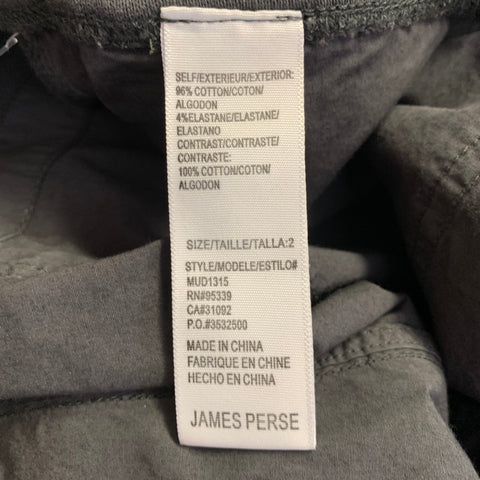 JAMES PERSE Size M Charcoal Cotton Blend Elastic Waistband Casual Pants