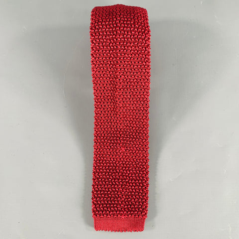 CHARVET Red Silk Knit Tie