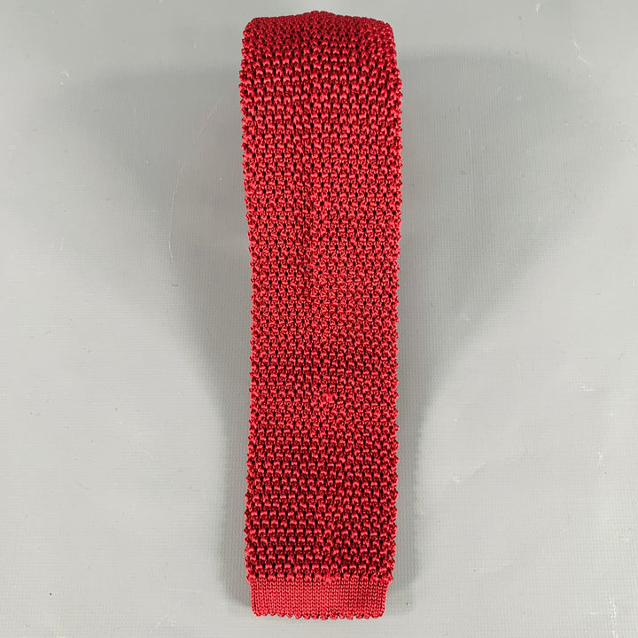 CHARVET Red Silk Knit Tie
