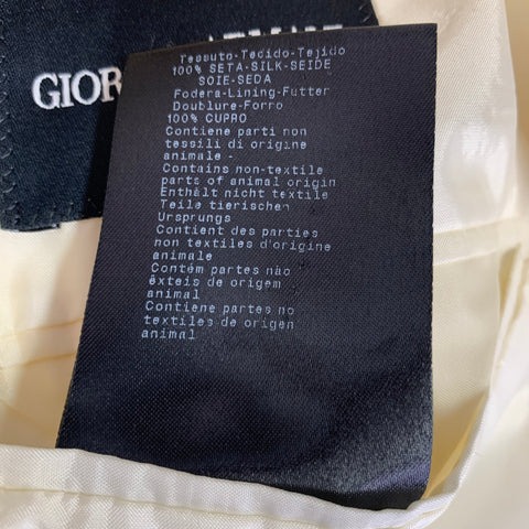 GIORGIO ARMANI Size 42 White Silk Peak Lapel Sport Coat