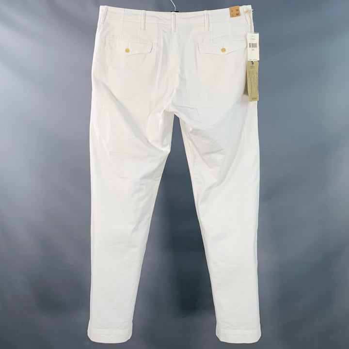 RRL by RALPH LAUREN Size 36 White Twill Cotton Straight Button Fly Casual Pants