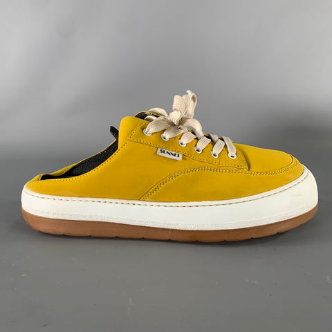 SUNNEI Size 11 Yellow White Slip On Sneakers