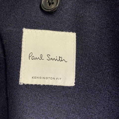 PAUL SMITH Size 40 Navy Wool Linen Peak Lapel Sport Coat