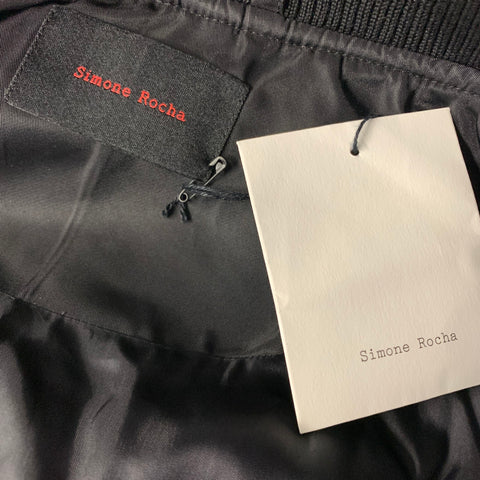 SIMONE ROCHA Size M Black Polyamide Bomber Jacket