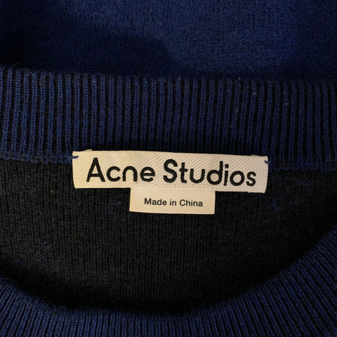 ACNE Size M Blue Wool Cotton Pull On Sweater