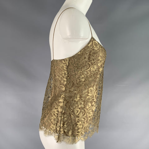 RALPH LAUREN Size 4 Gold Viscose Blend Camisole Dress Top